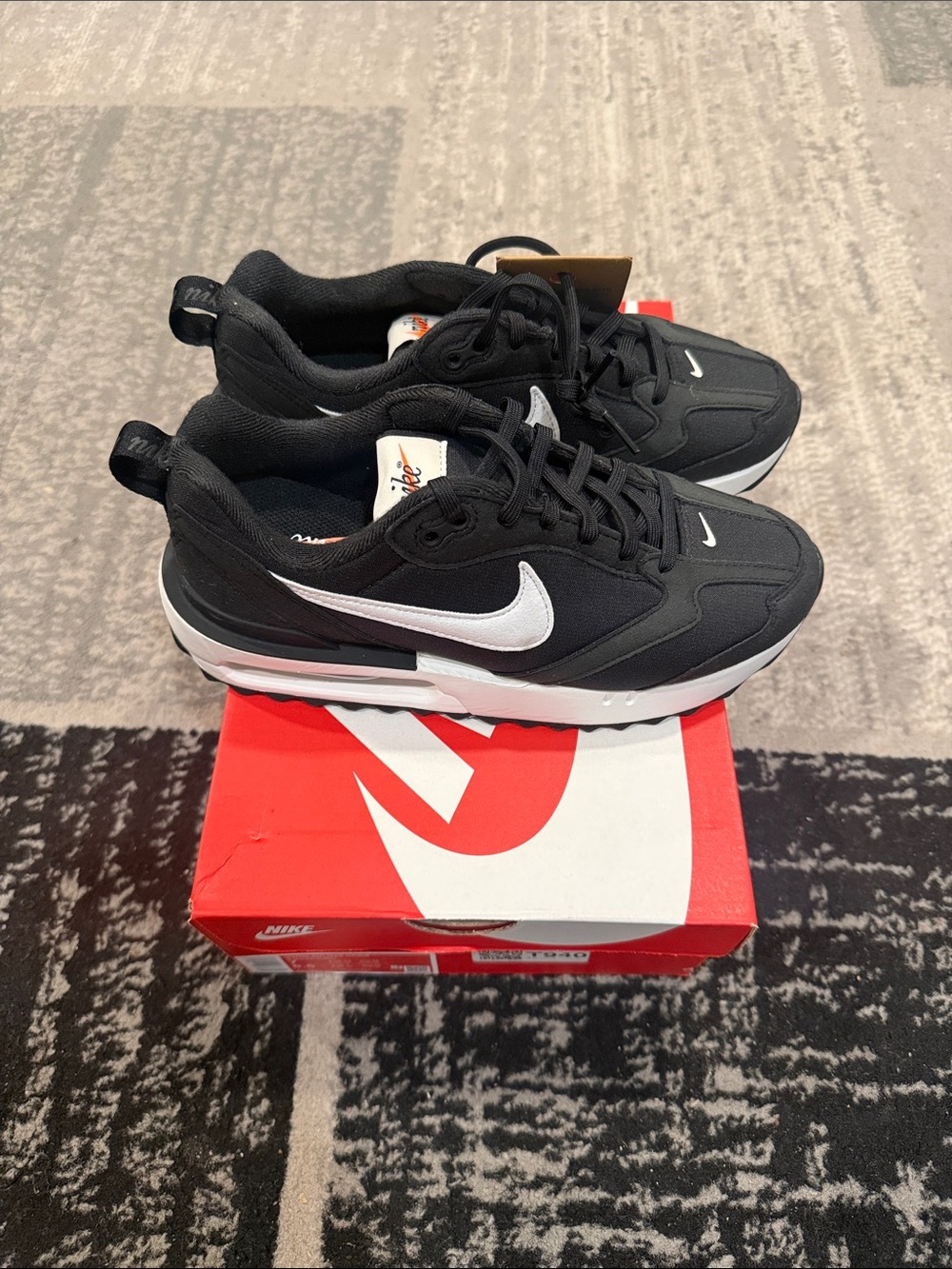 Nike Kids Black Sneakers with White Swoosh